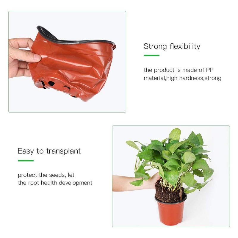 JERIA 100-Pack 6 Inch Plastic Nursery Pots Come with 100 Pcs Labels, Seedling Flower Plant Container and Seed Starting Pots - Image 5